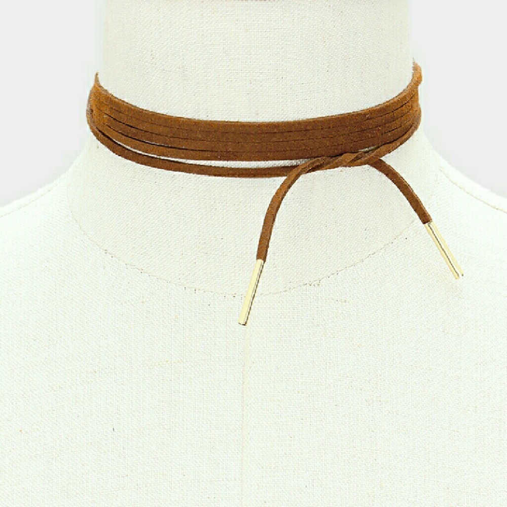Faux Suede Tie Wrap Choker